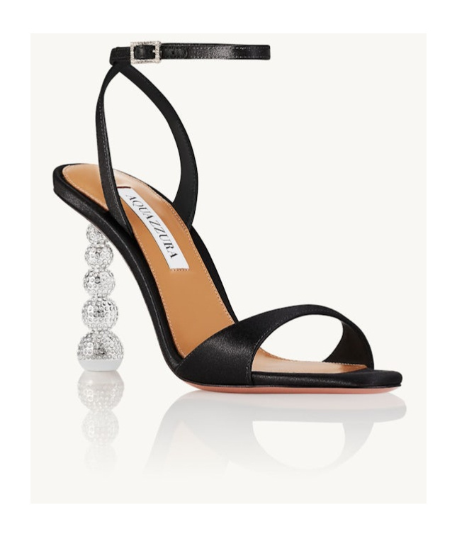Shop Aquazzura Embellished Open Toe Sandals In Black