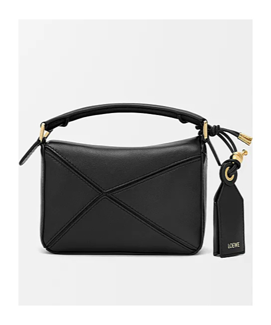 Loewe Mini Featherlight Puzzle Bag In Nappa Lambskin In Black