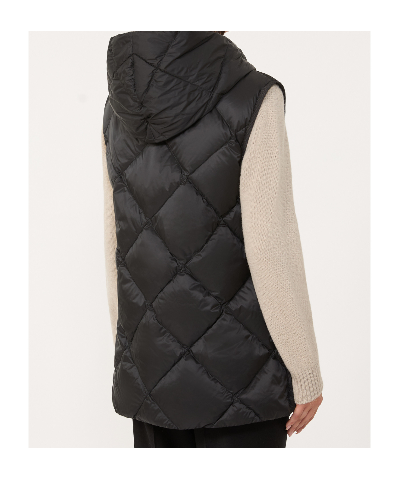 Weekend Max Mara Hooded Cotton Vest In Black
