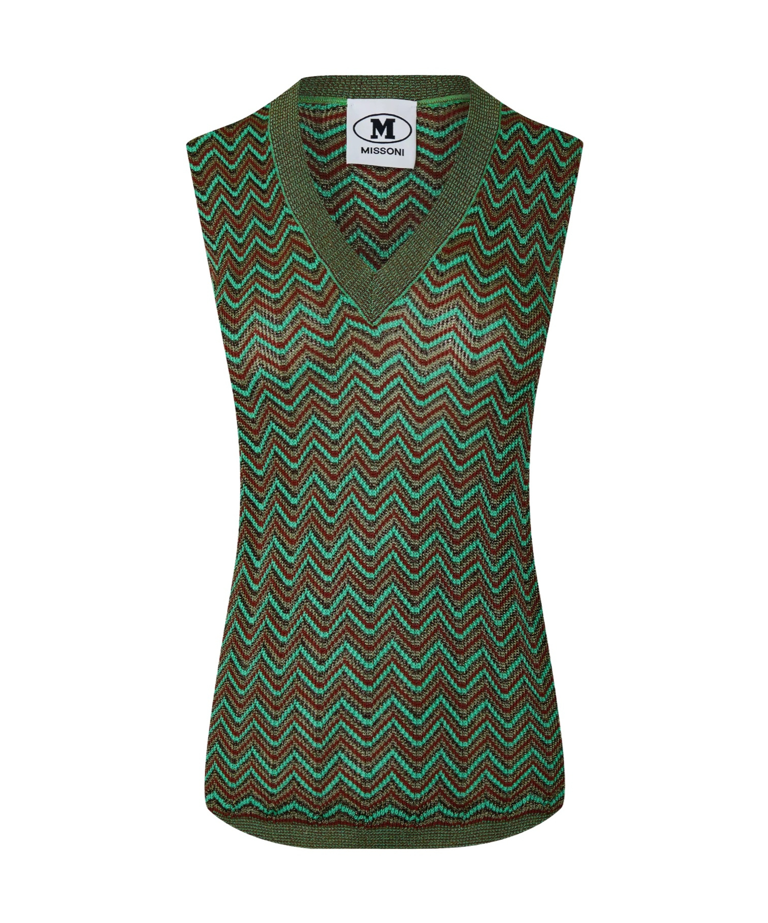 Missoni Zag Tank Top In Green