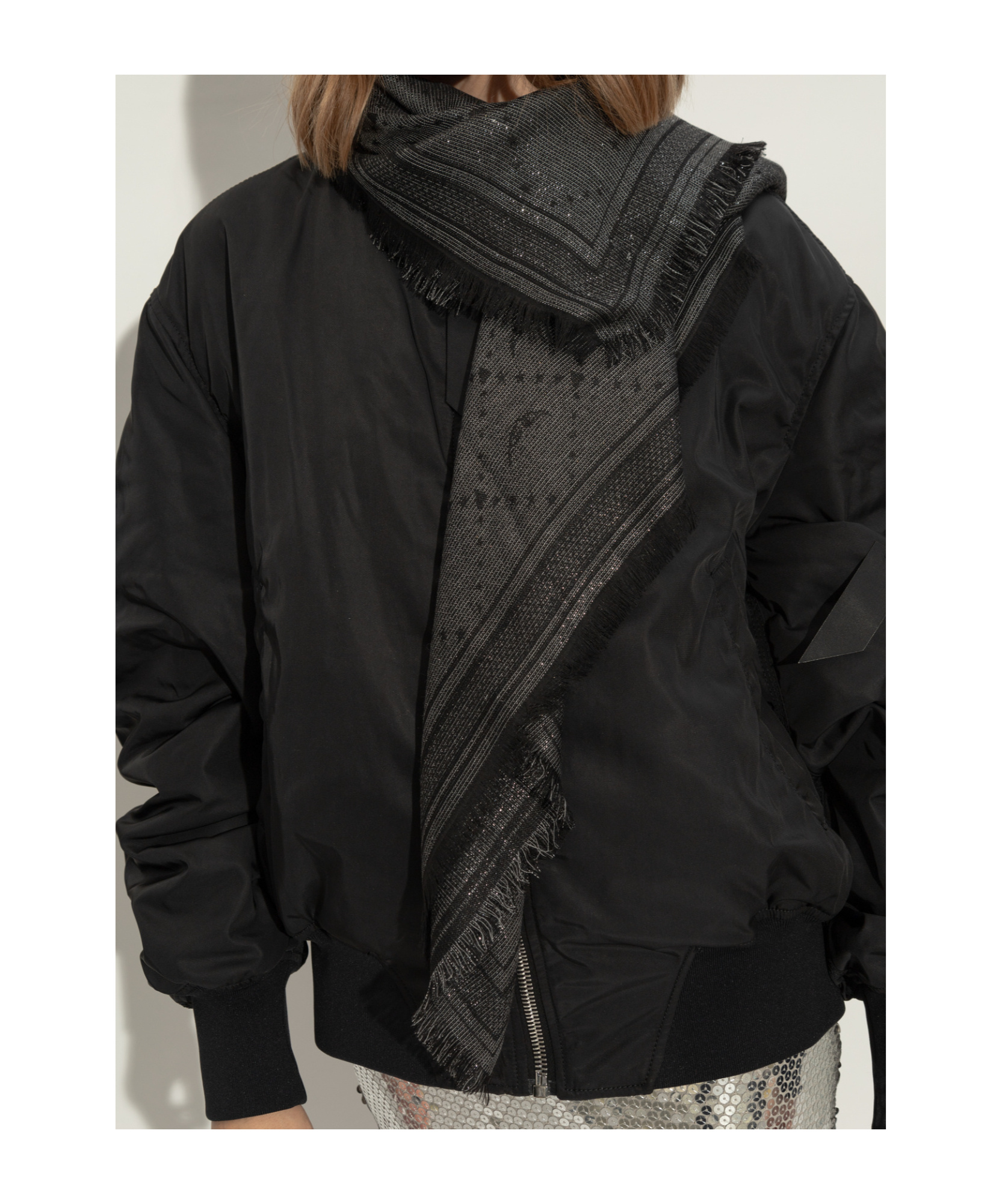 Zadig & Voltaire Glenn Monogram Scarf In Black
