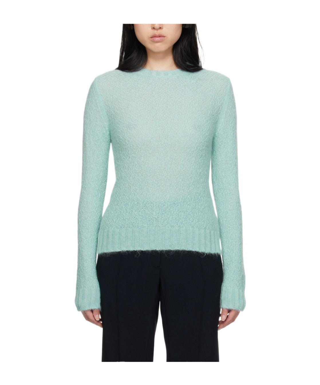 Jil Sander Round-collar And Long-sleeved Sweater In Green
