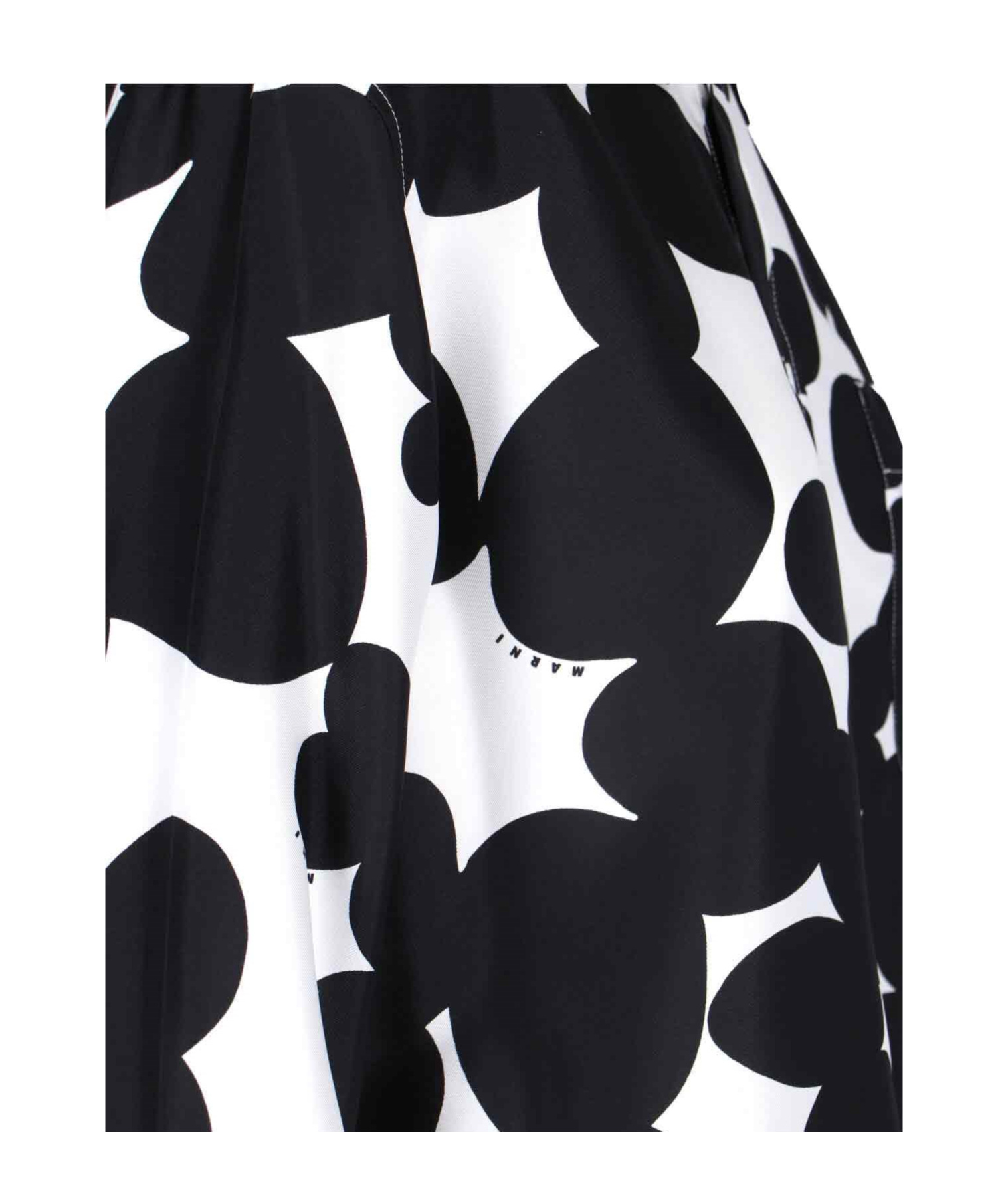 Marni Floral Pattern Black Silk Shirt In Black