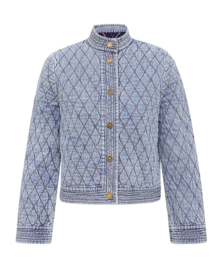 Zimmermann Denim Quilted Jacket In Multi