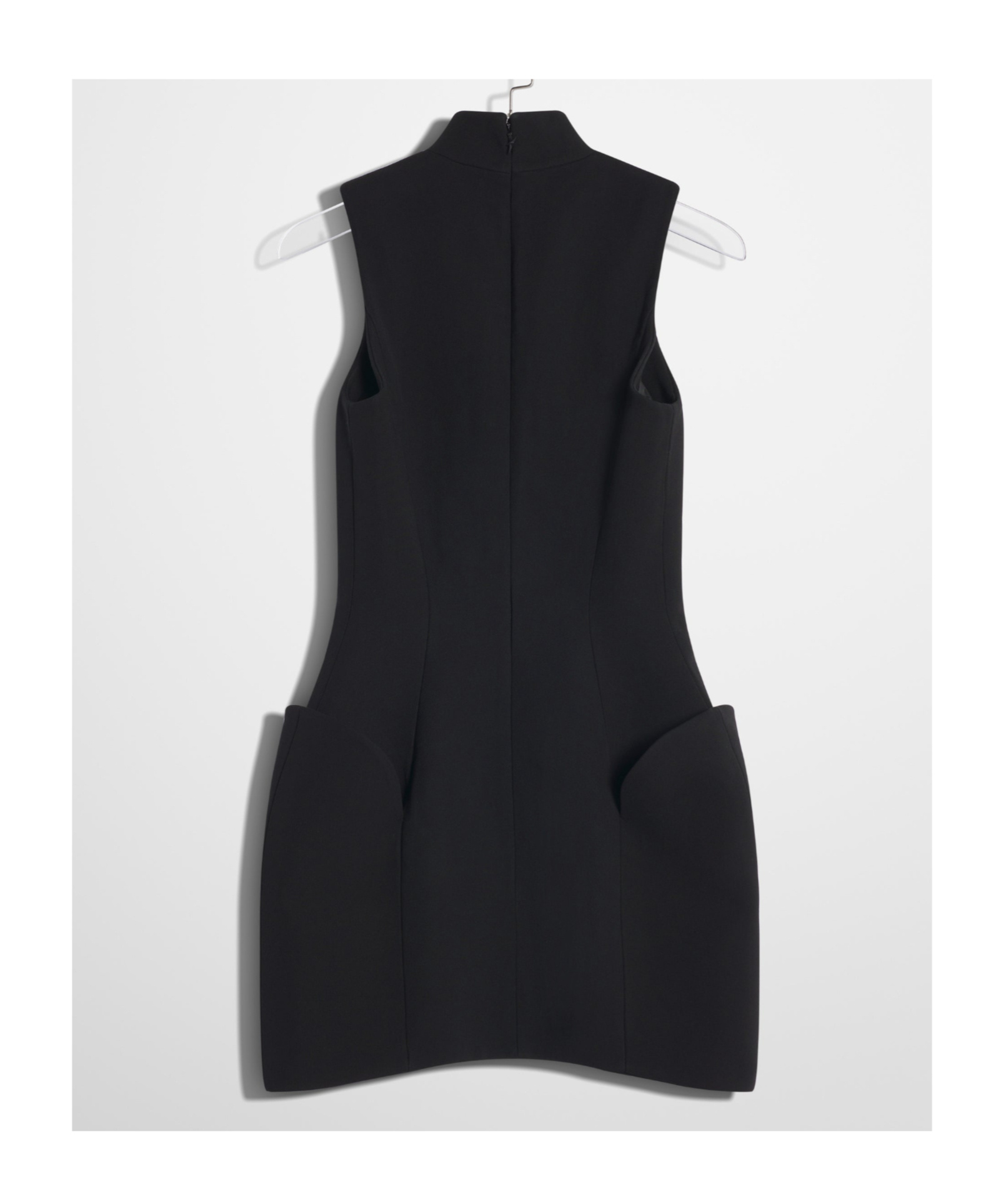 Mugler Black Open Neckline Tailored Dress
