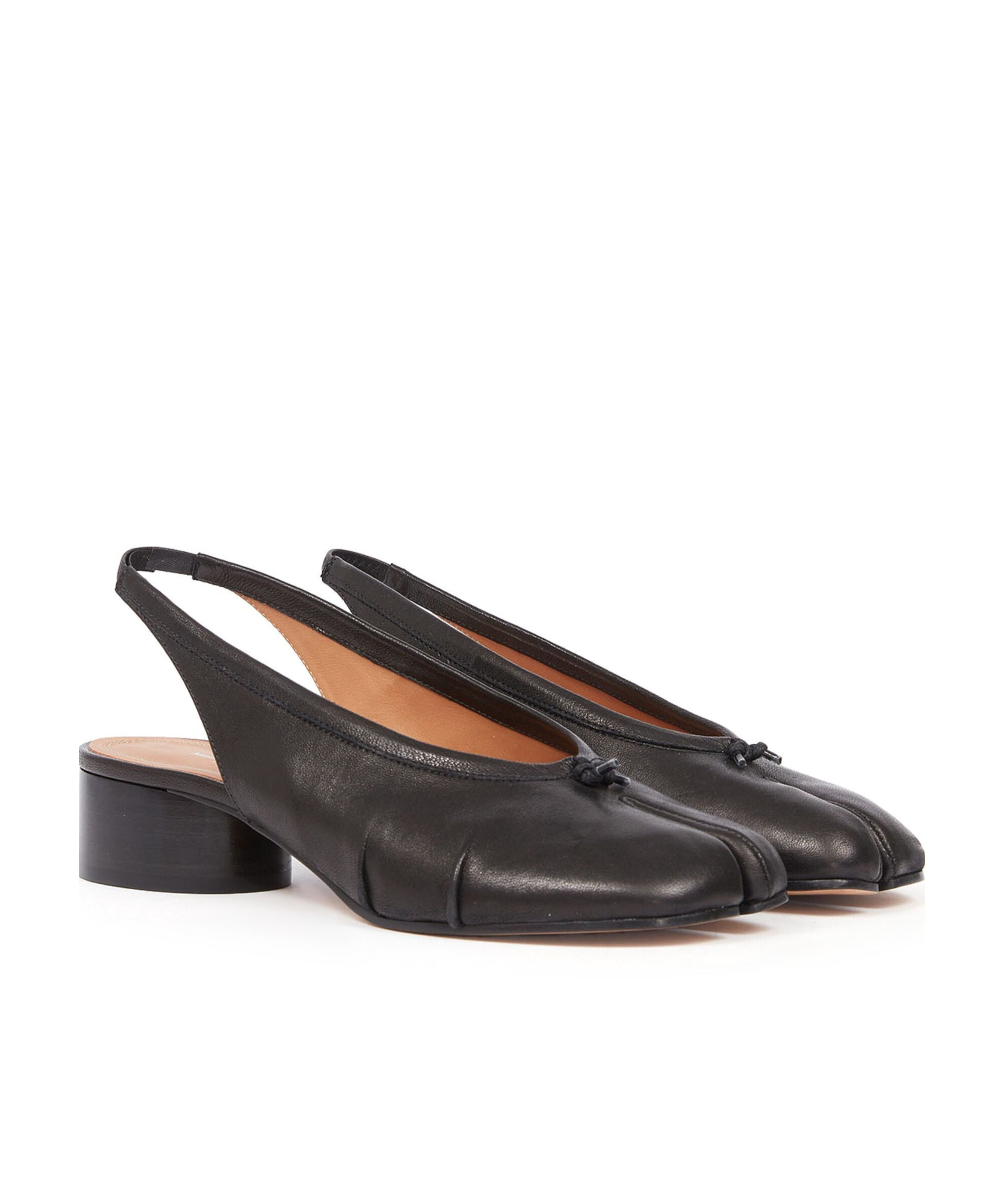 Shop Maison Margiela Tabi New Ballerina Slingbacks In Black