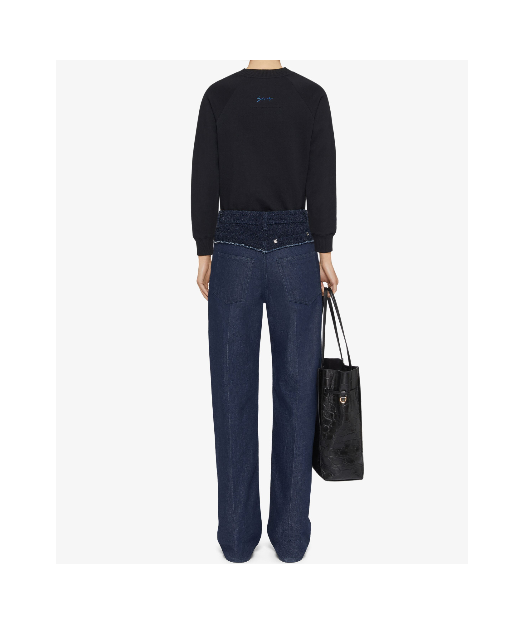 Givenchy Slim Fit Sweatshirt In Fleece With Cat Eye Embroidery In Black