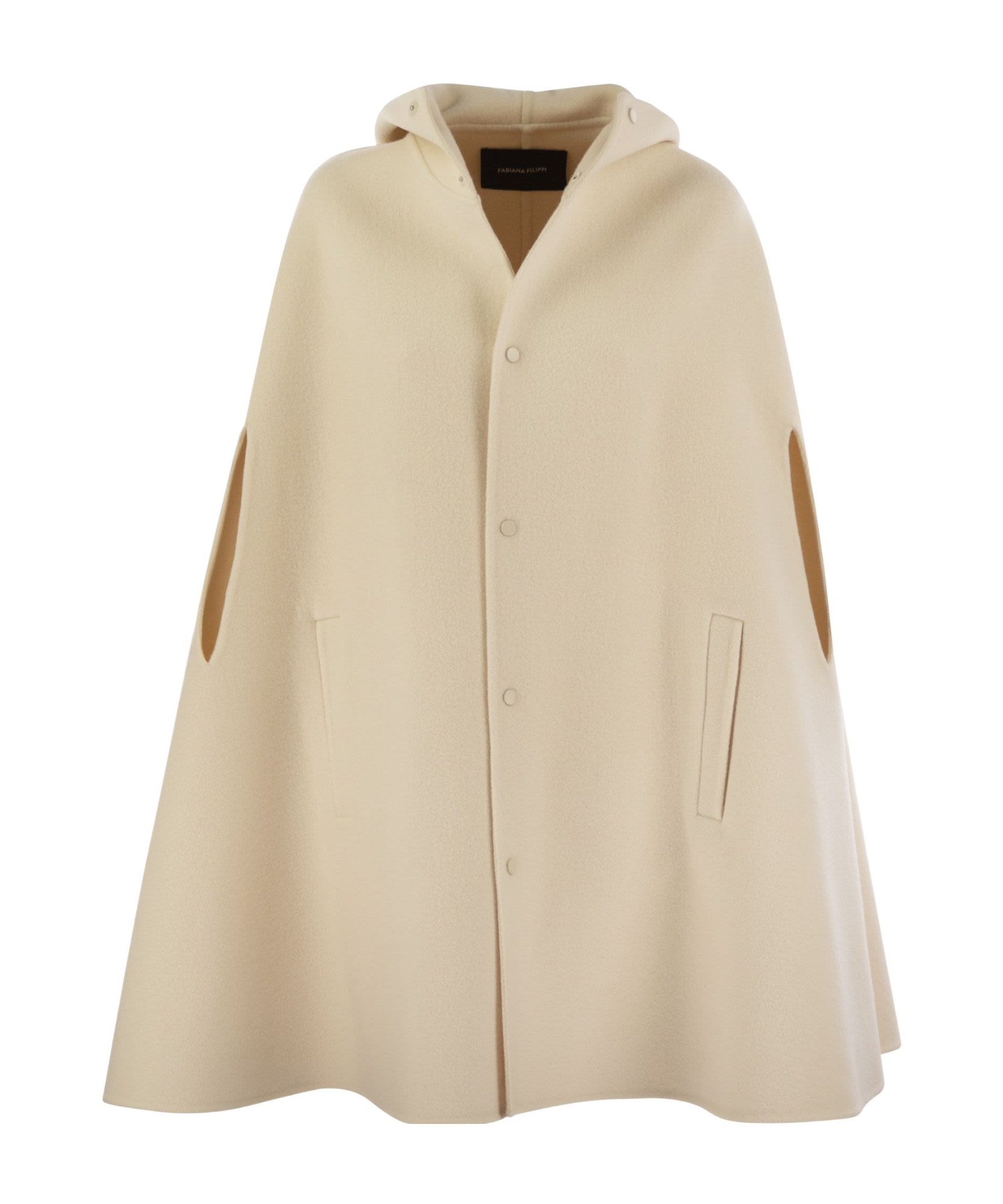Fabiana Filippi Wool Hoodie In Nude