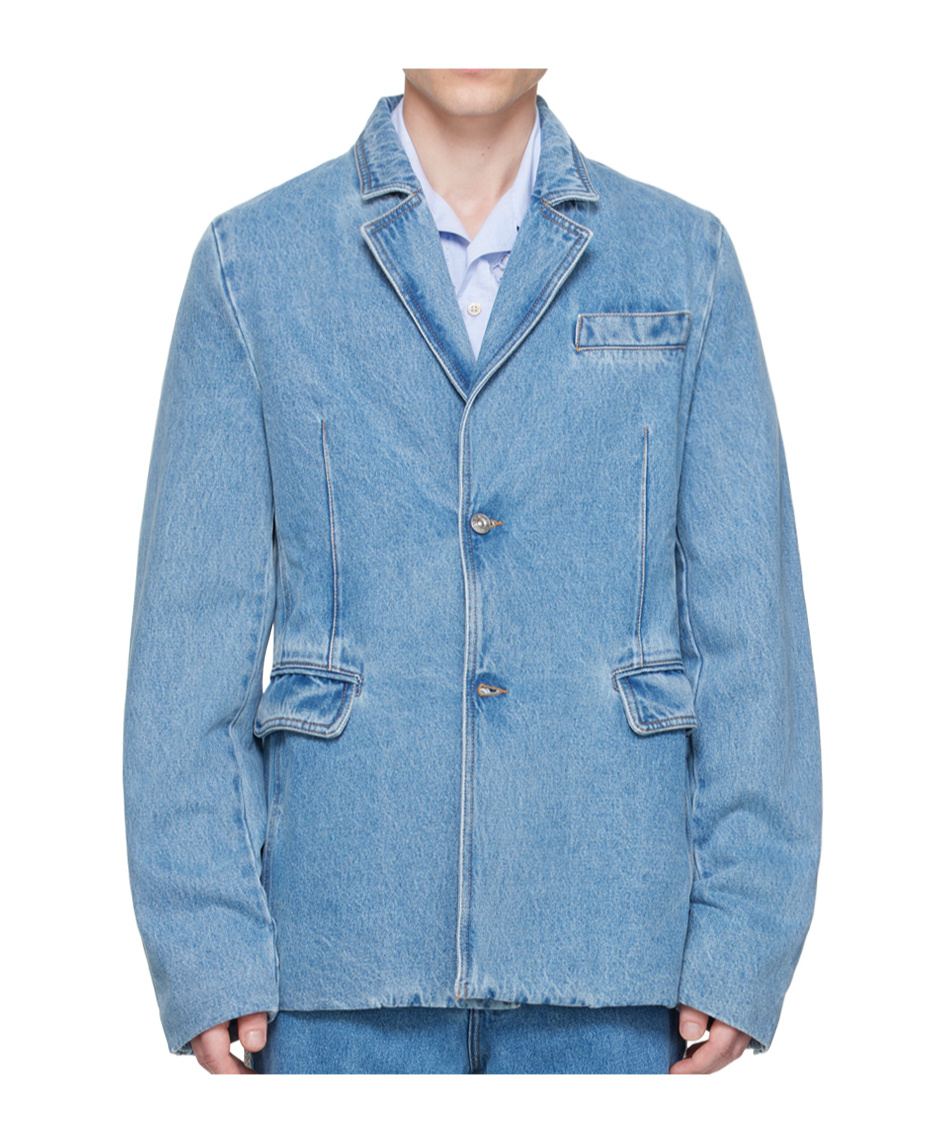 Shop Wales Bonner Eternity Button-down Suit Coat In Blue