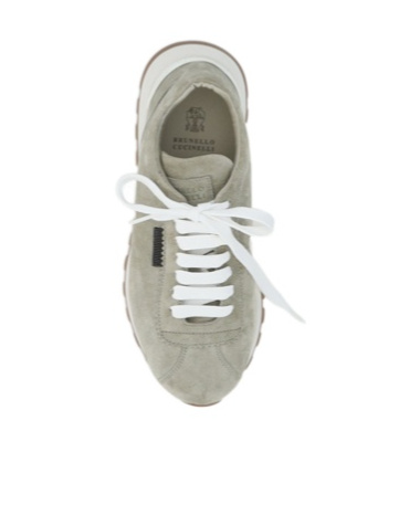 Brunello Cucinelli Laced Sneakers In Gray