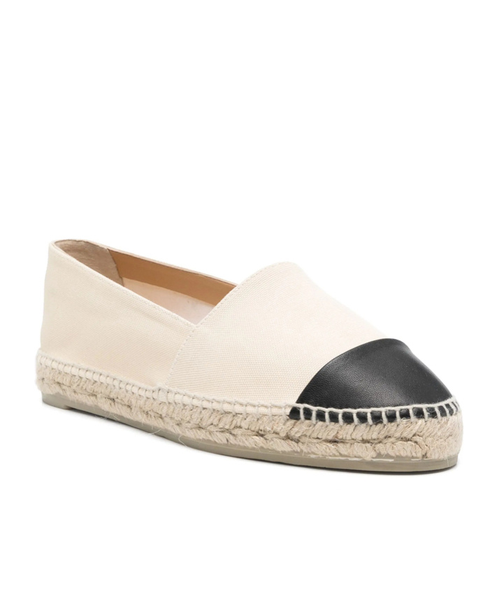Shop Castaã±er Round-head Flat Shoes In White