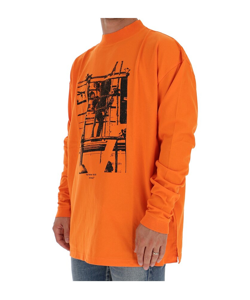 Off-white Long-sleeved T-shirt In Orange