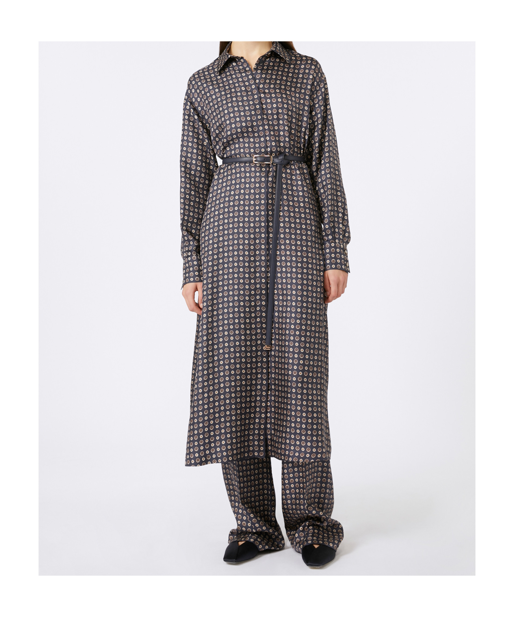 Max Mara Printed Silk Straight-leg Trousers
