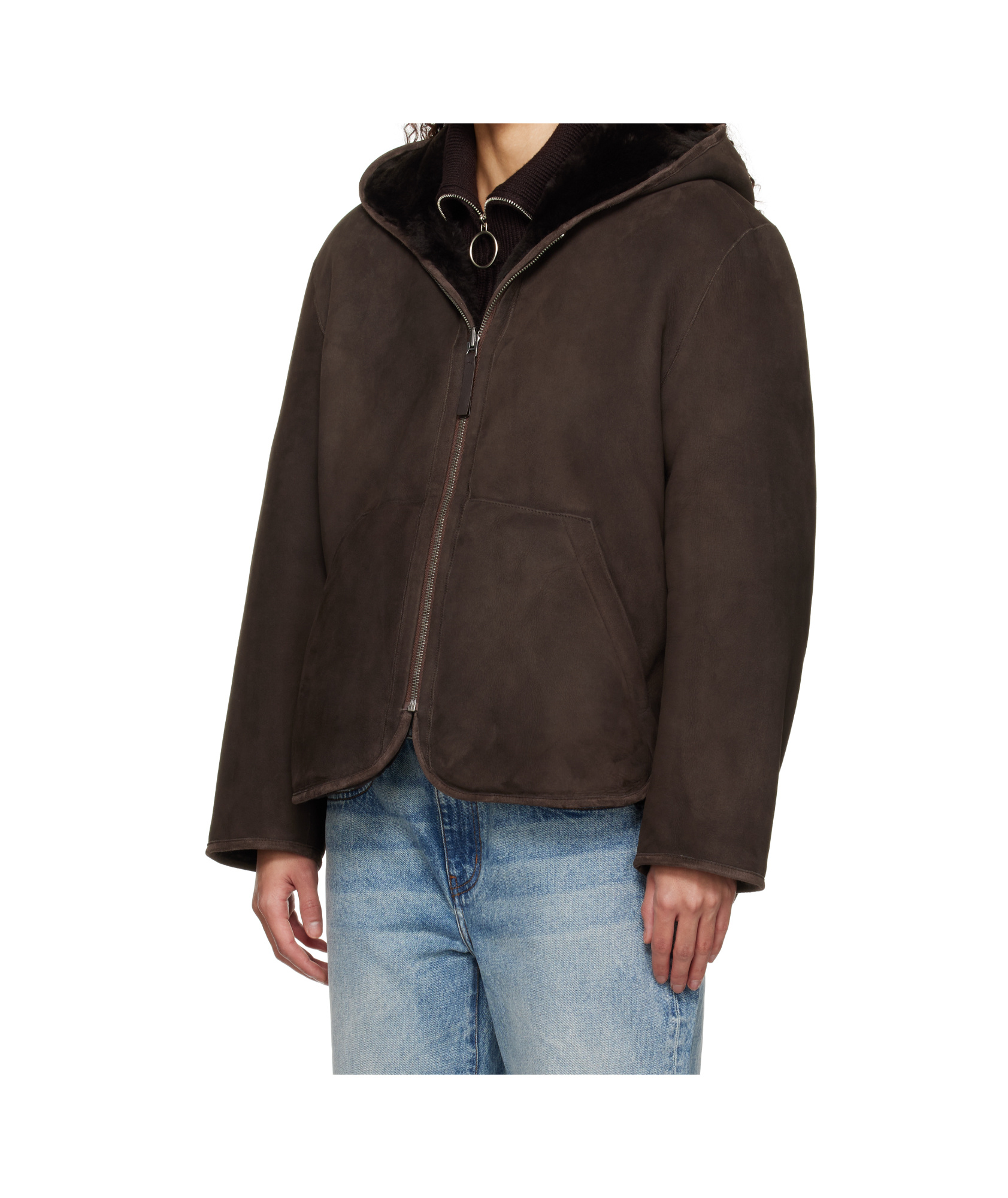 PROENZA SCHOULER BROWN PROENZA SCHOULER WHITE LABEL DAKOTA REVERSIBLE SHEARLING JACKET