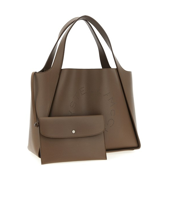 Stella Mccartney Logo-embellished Tote Bag In Brown