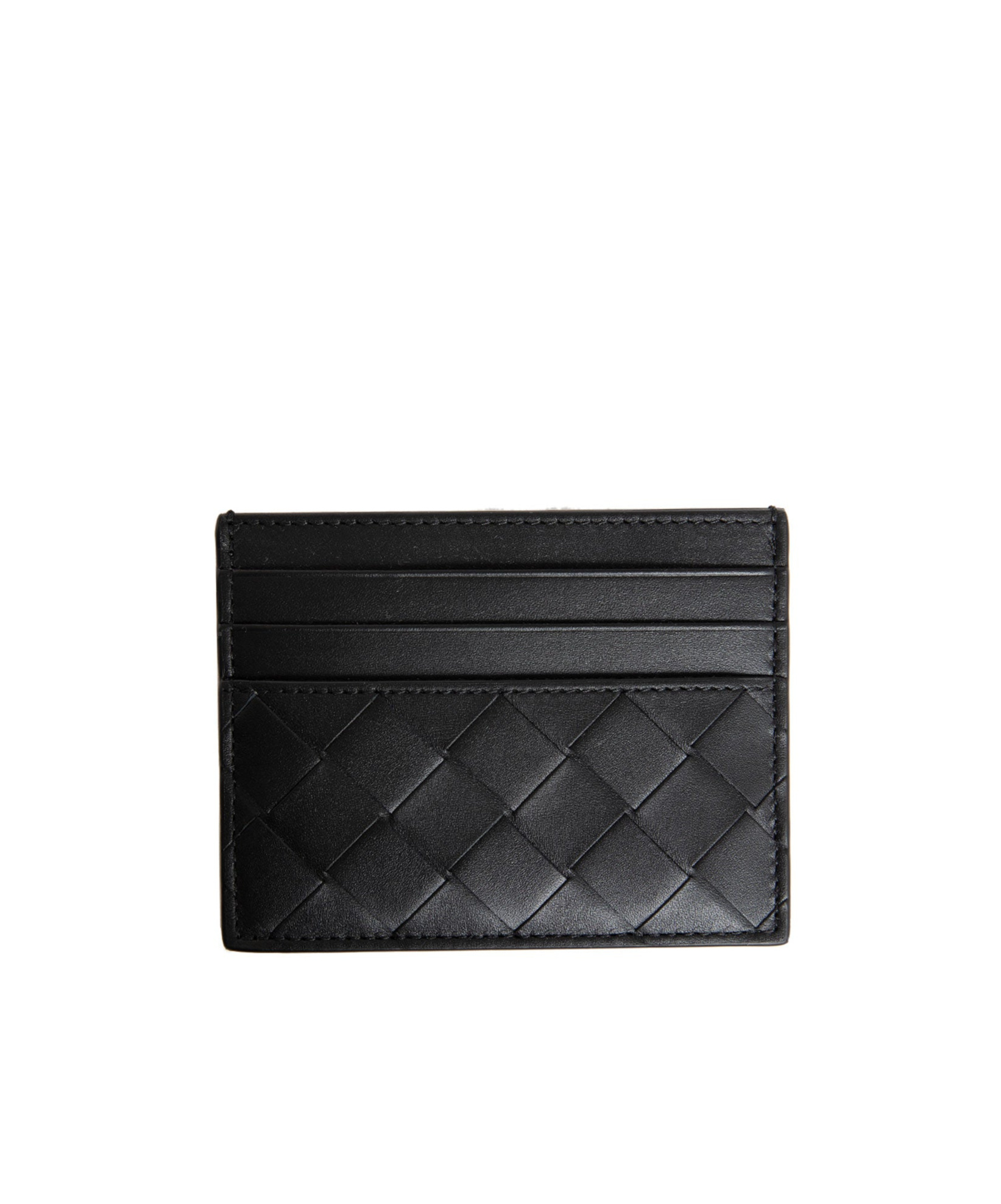 Bottega Veneta Card Holder With Iconic Intrecciato In Black