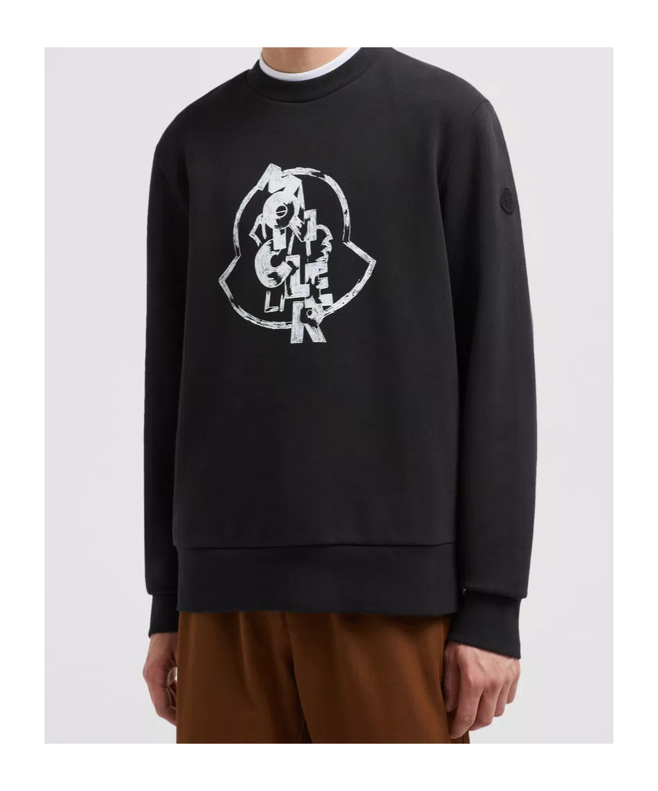 Shop Moncler Logo Motif Sweatshirt In Black