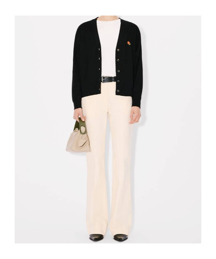 Kenzo Long-sleeved Embroidered Hoodie In Black