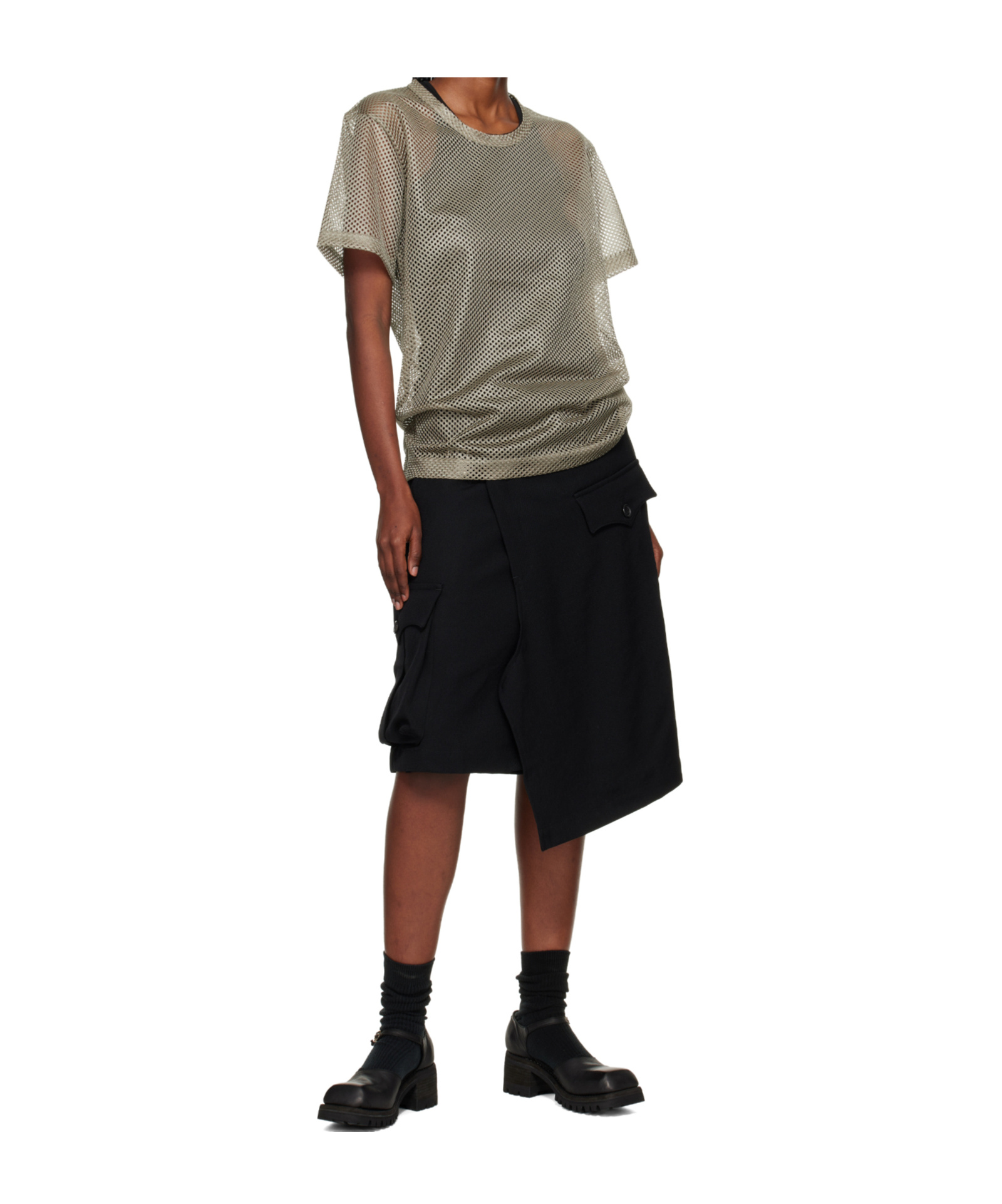 Comme Des Garçons Mesh T-shirt In Gray