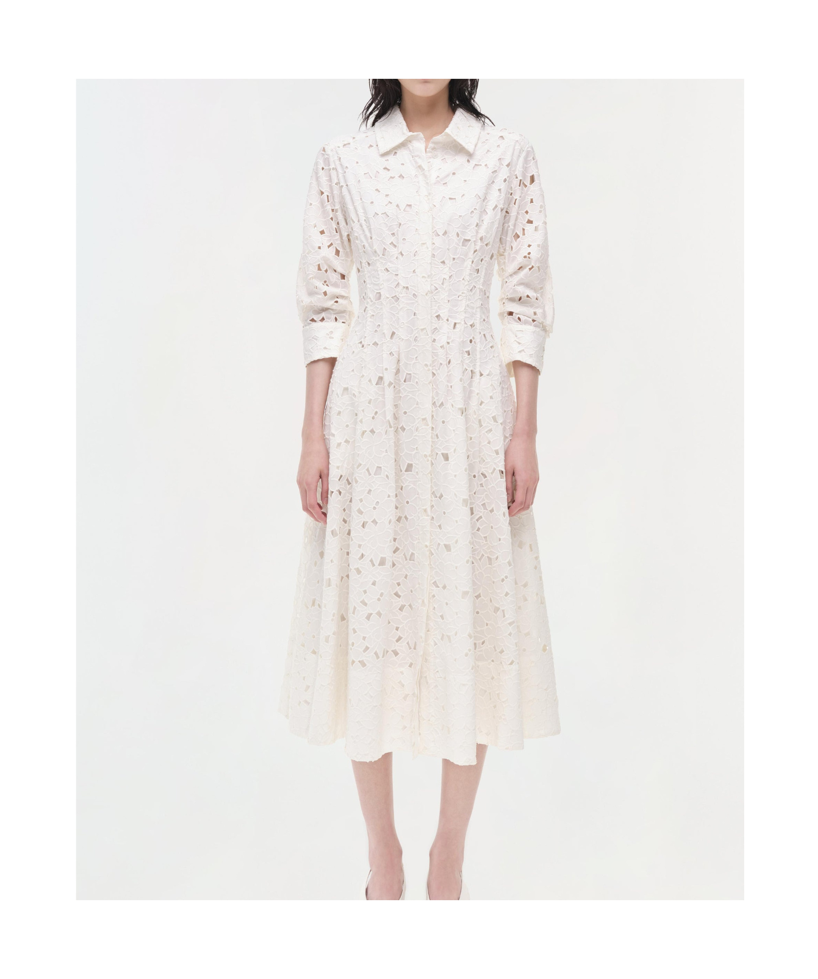JONATHAN SIMKHAI JAZZ EMBROIDERED MIDI DRESS