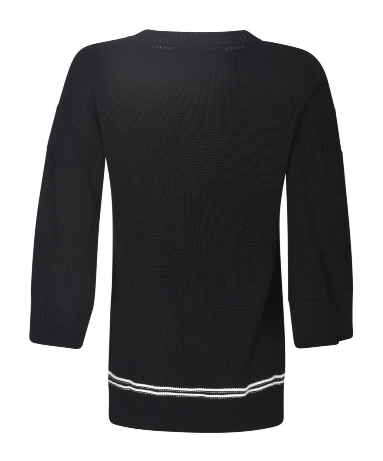 Marni Logo Intarsia Knitted Crewneck Jumper In Black