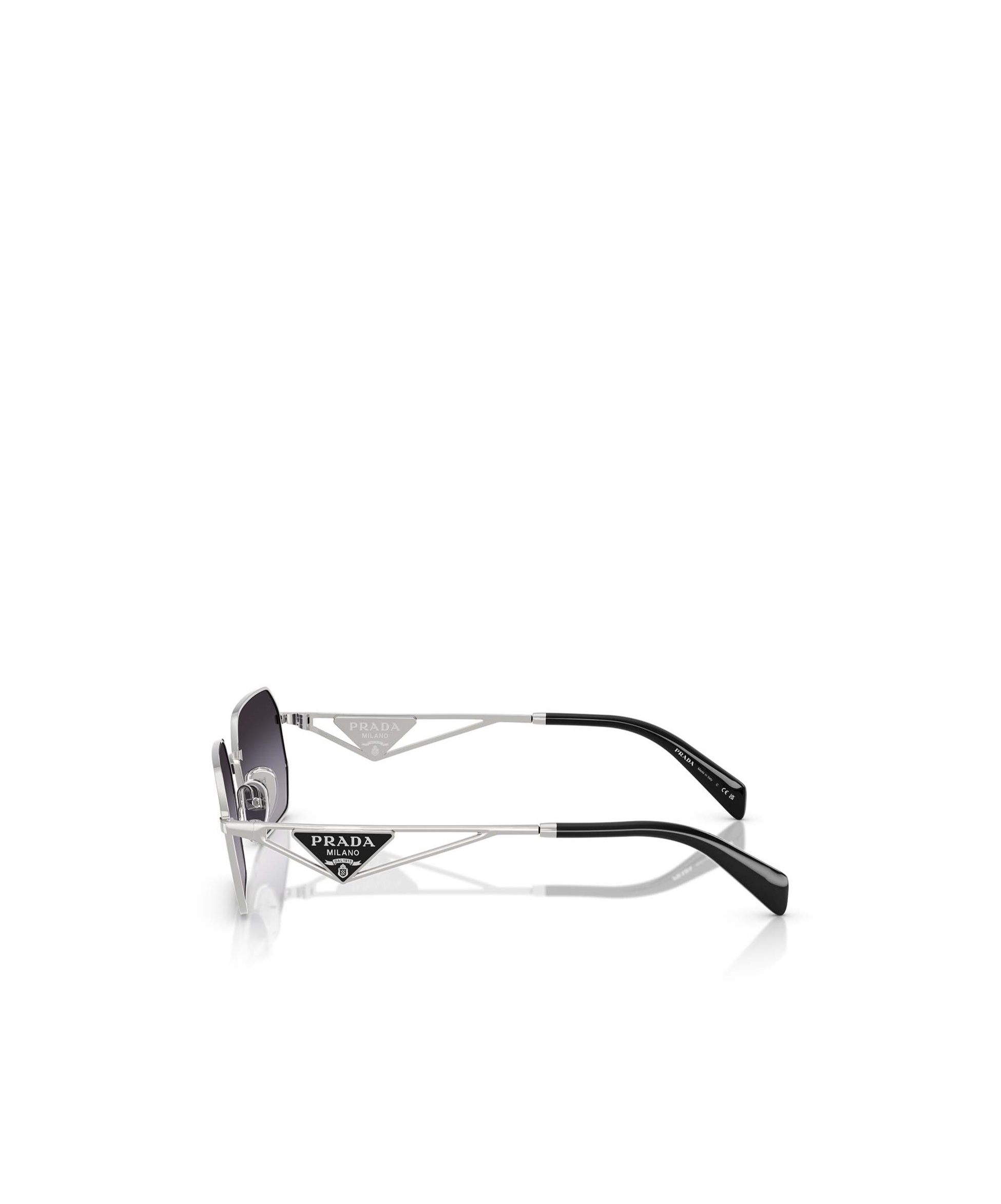 Prada 58mm Gradient Rectangular Sunglasses In Gray