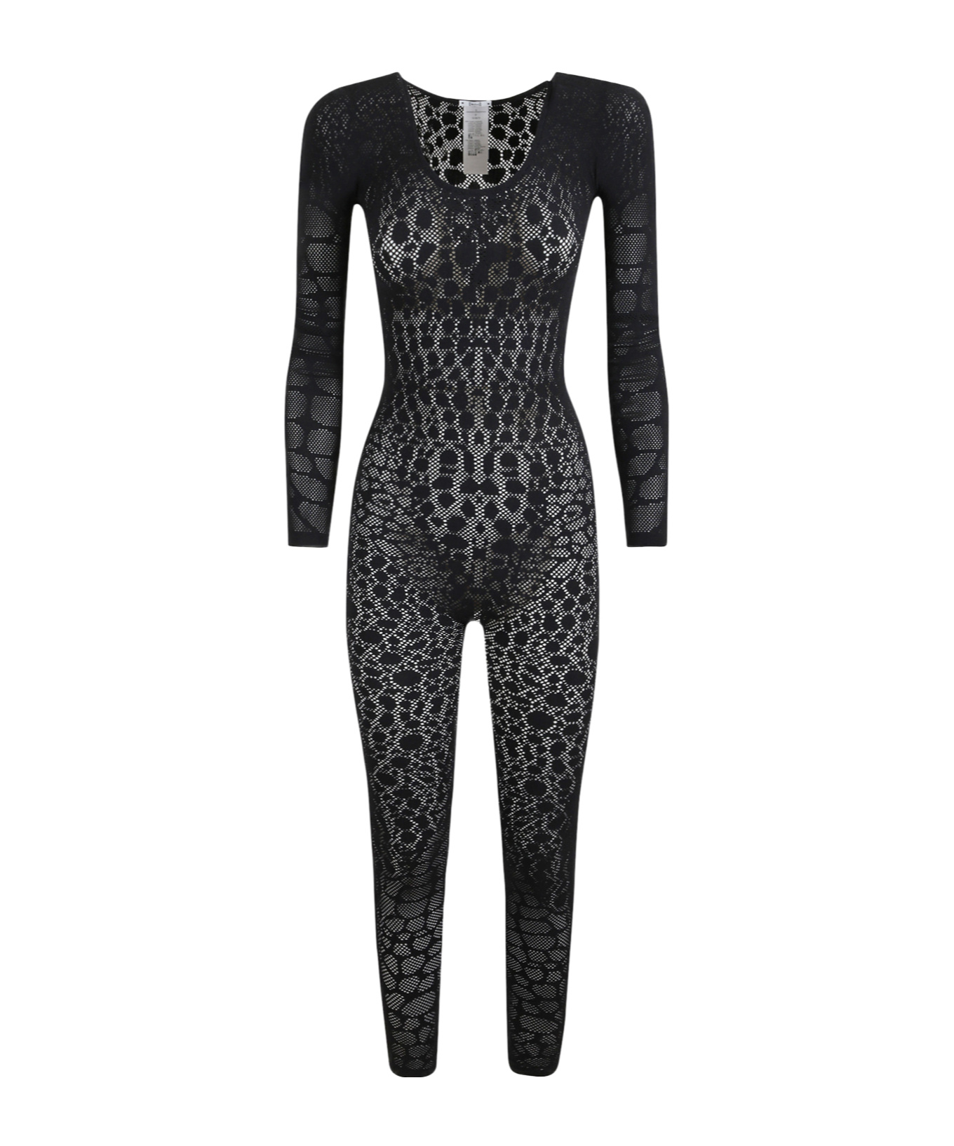 Wolford Python-pattern Long-sleeve Jumpsuit In Black