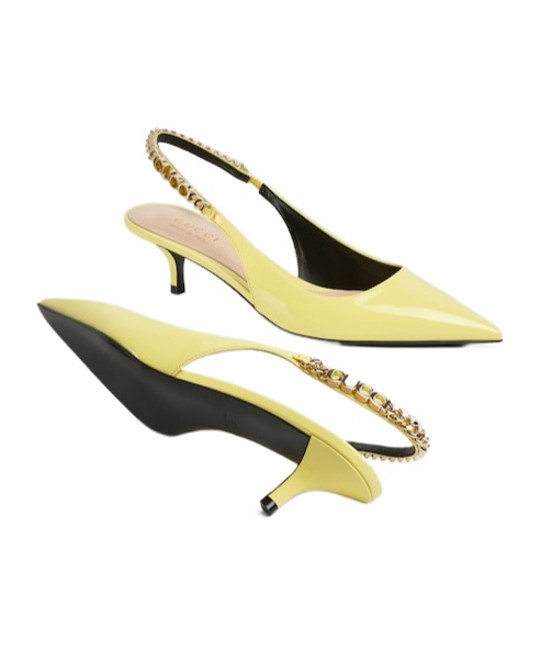 Gucci Signoria Slingback Pumps In Yellow