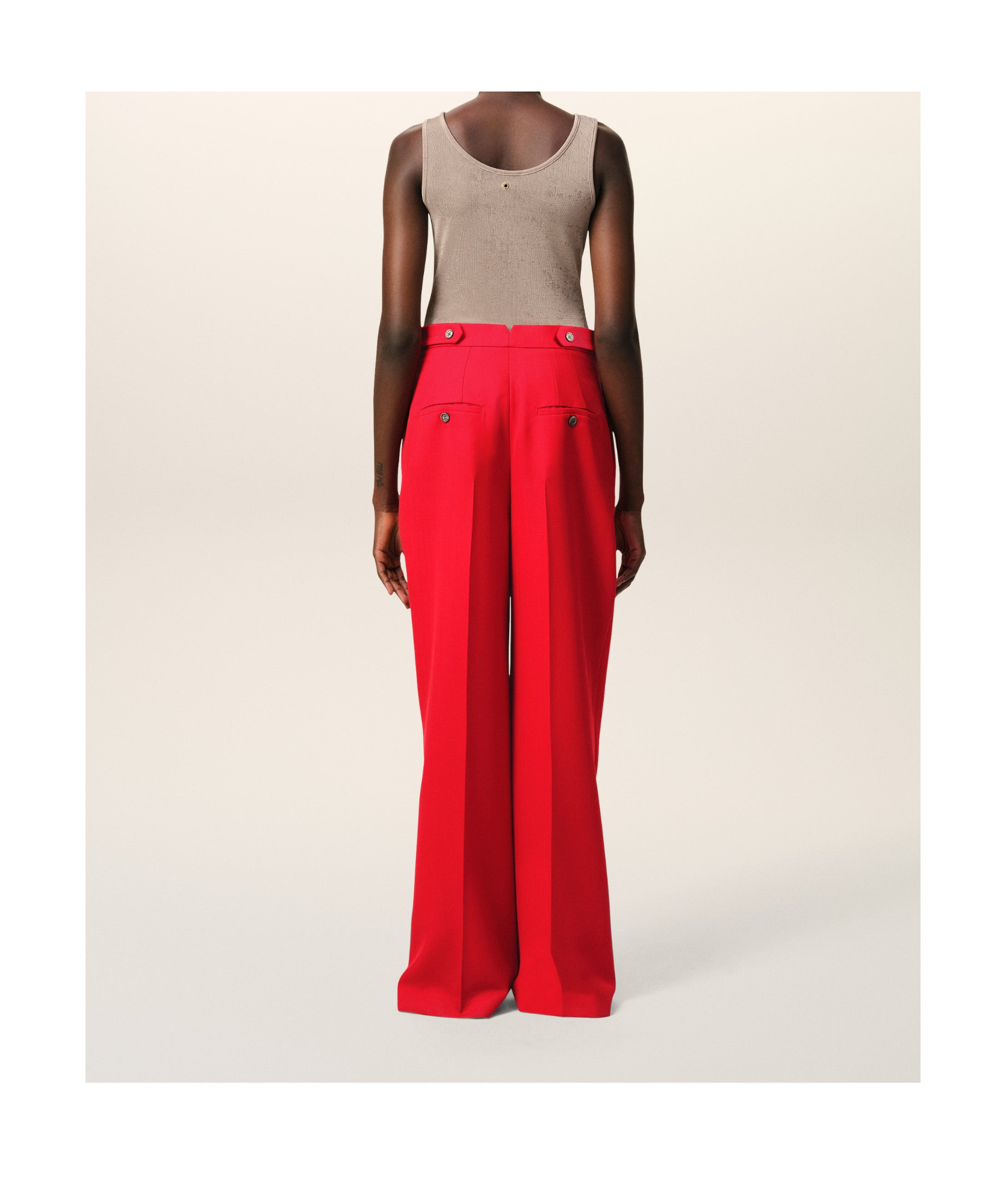 Ami Alexandre Mattiussi Red Wool High Waist Large Trousers Red In Red