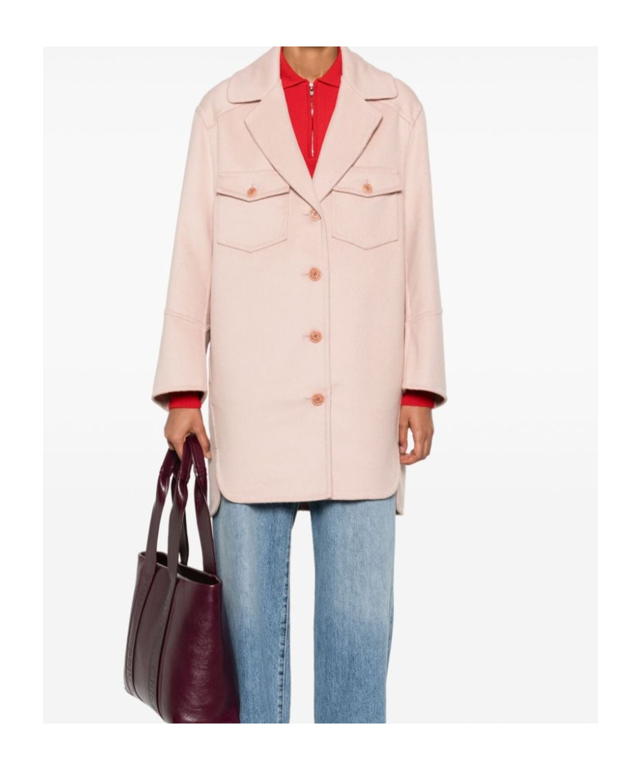 Ermanno Scervino Wool Coat In Pink