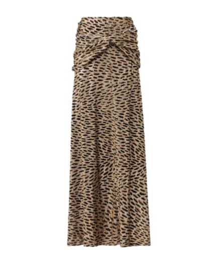 Rabanne Tiger Gathered Lame Maxi Skirt In Brown