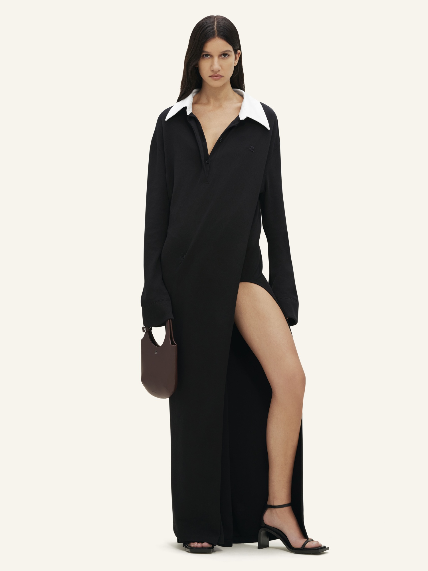 Courrèges Courreges Woman Midi Dress Black Size S Cotton, Polyamide In Black