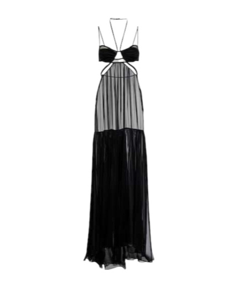 Nensi Dojaka Cutout Silk Maxi Dress In Black