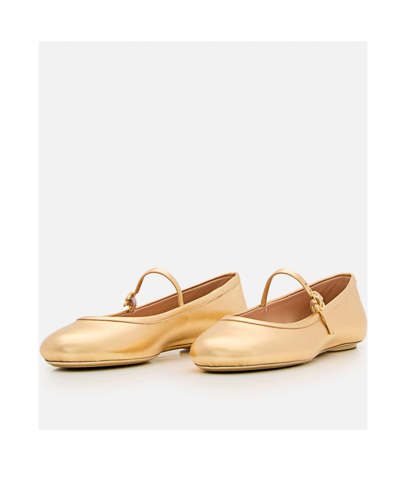 Gianvito Rossi Elegant Ballerina Flats With Ribbon Buckle In Nude