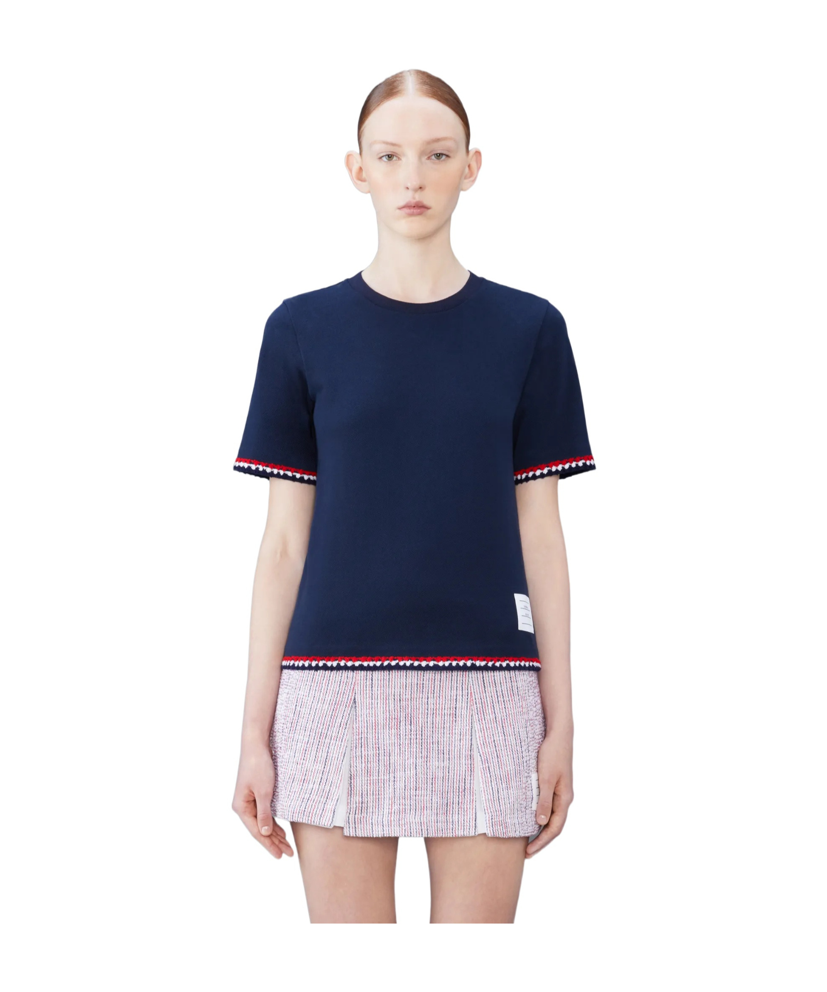 Thom Browne Rwb-stripe Cotton T-shirt In Multicolor