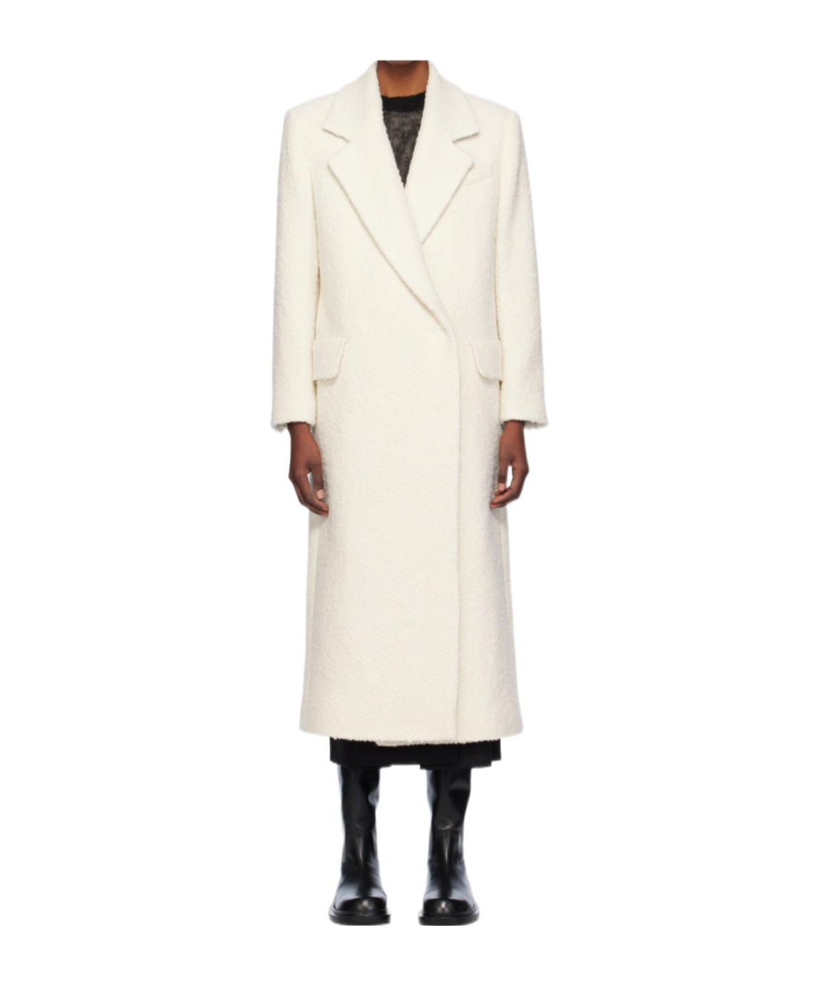 Hugo Boss Long-sleeved Coat In White