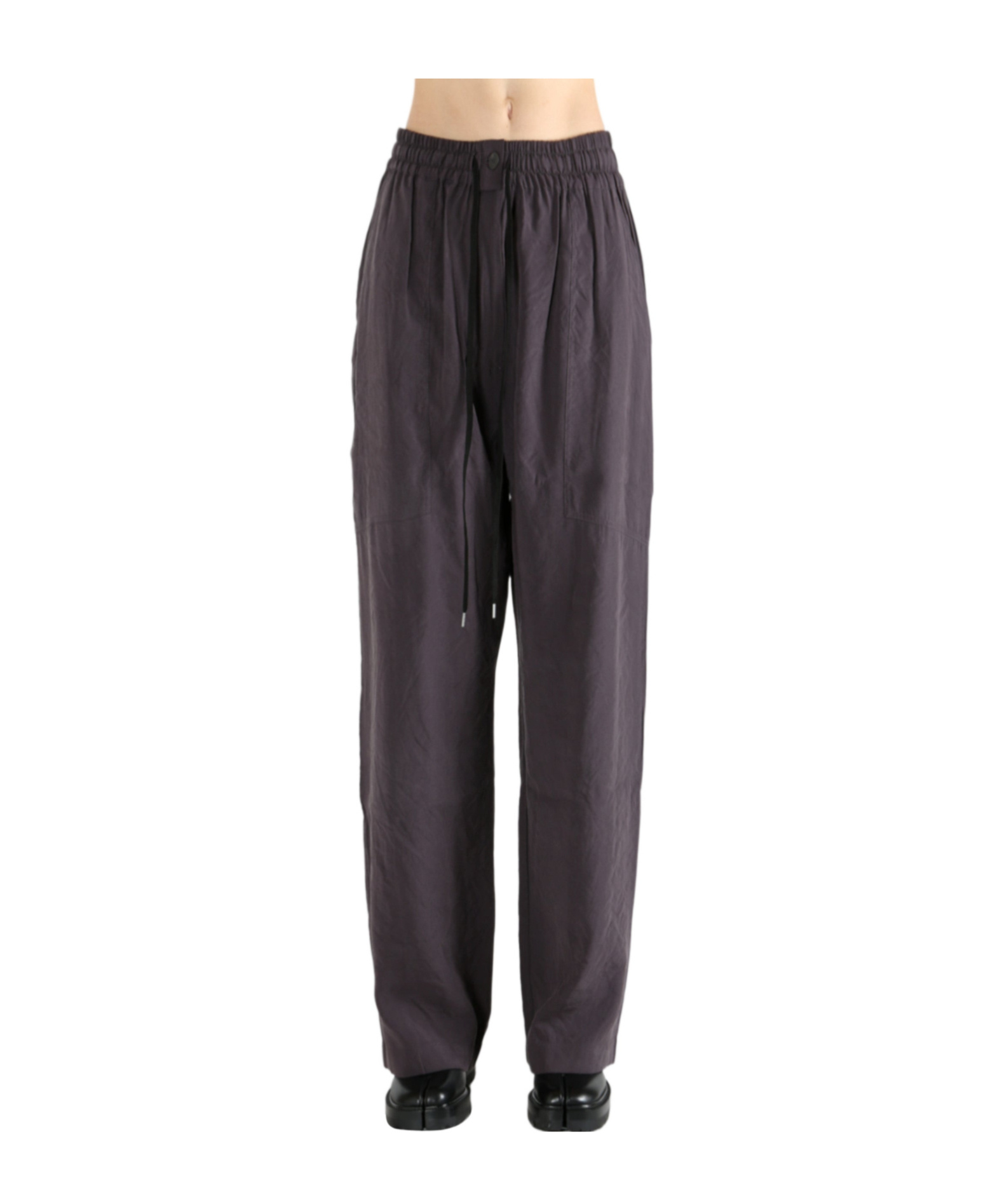 Studio Nicholson Elastic Waist Casual Pants In Purple