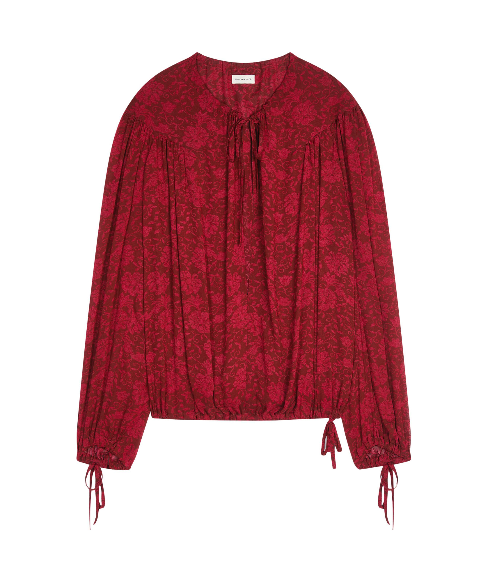 Dries Van Noten Floral-print Blouse In Red