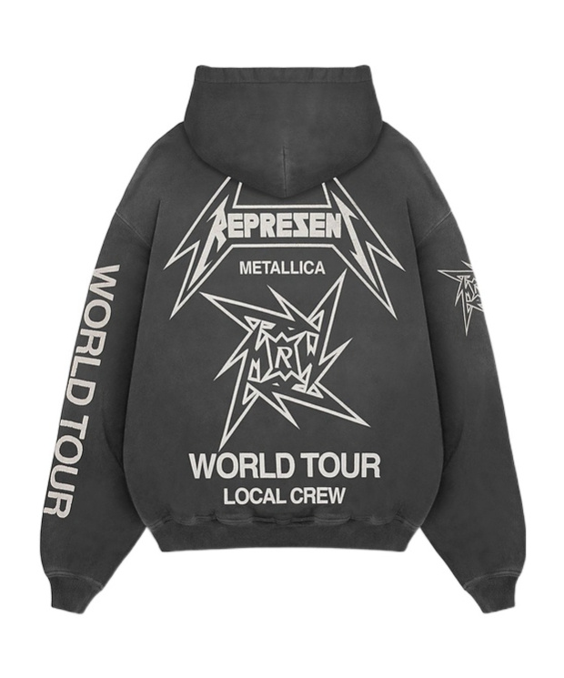 Represent X Metallica Local Crew Zip-up Hooded Sweatshirt In Black