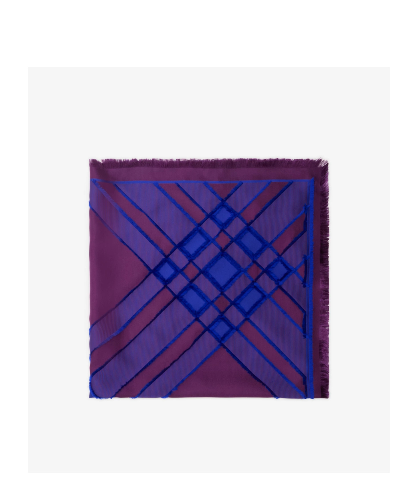 Burberry Check Silk Blend Scarf In Purple