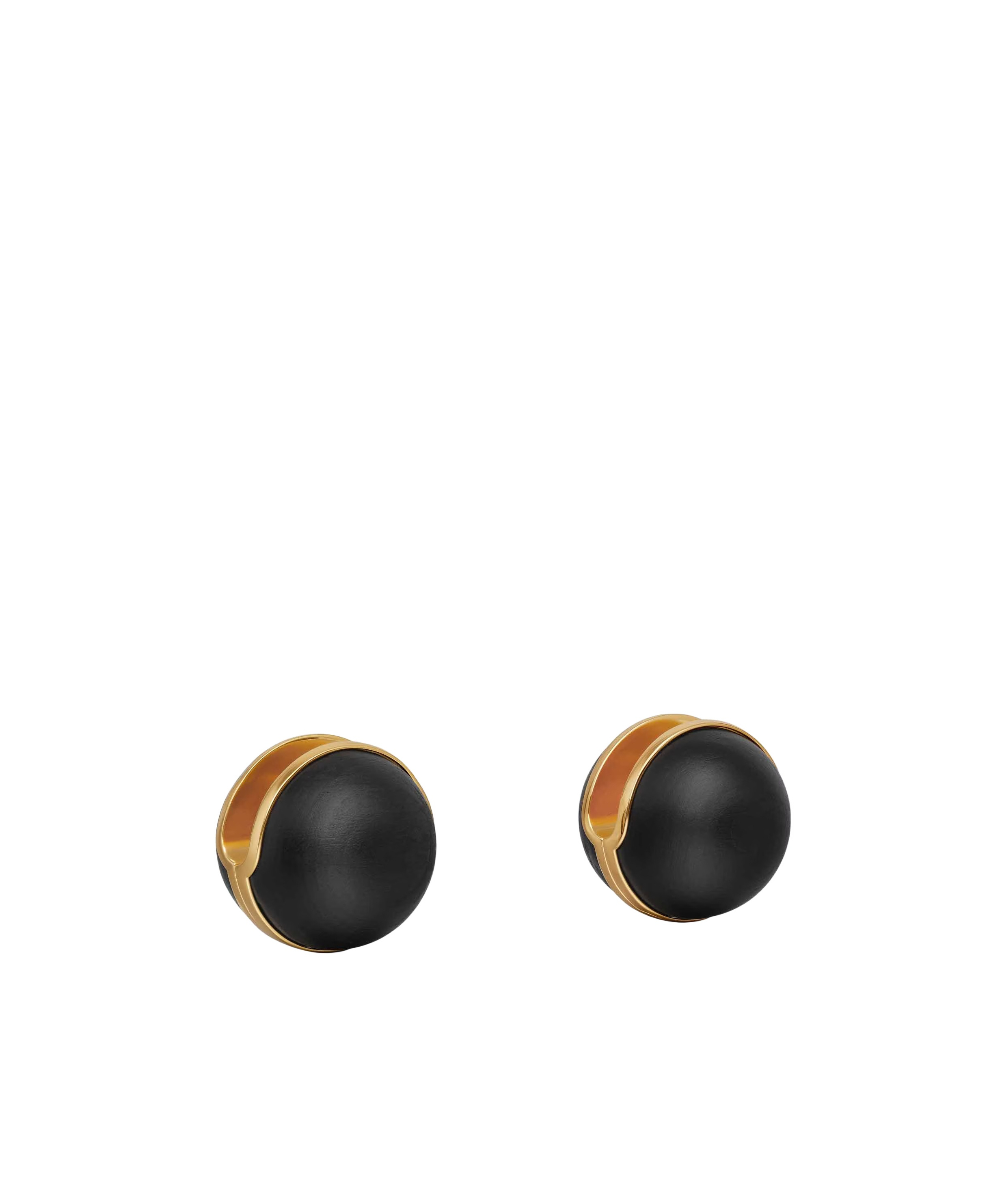 Alaïa Wood Sphere Earrings In Black