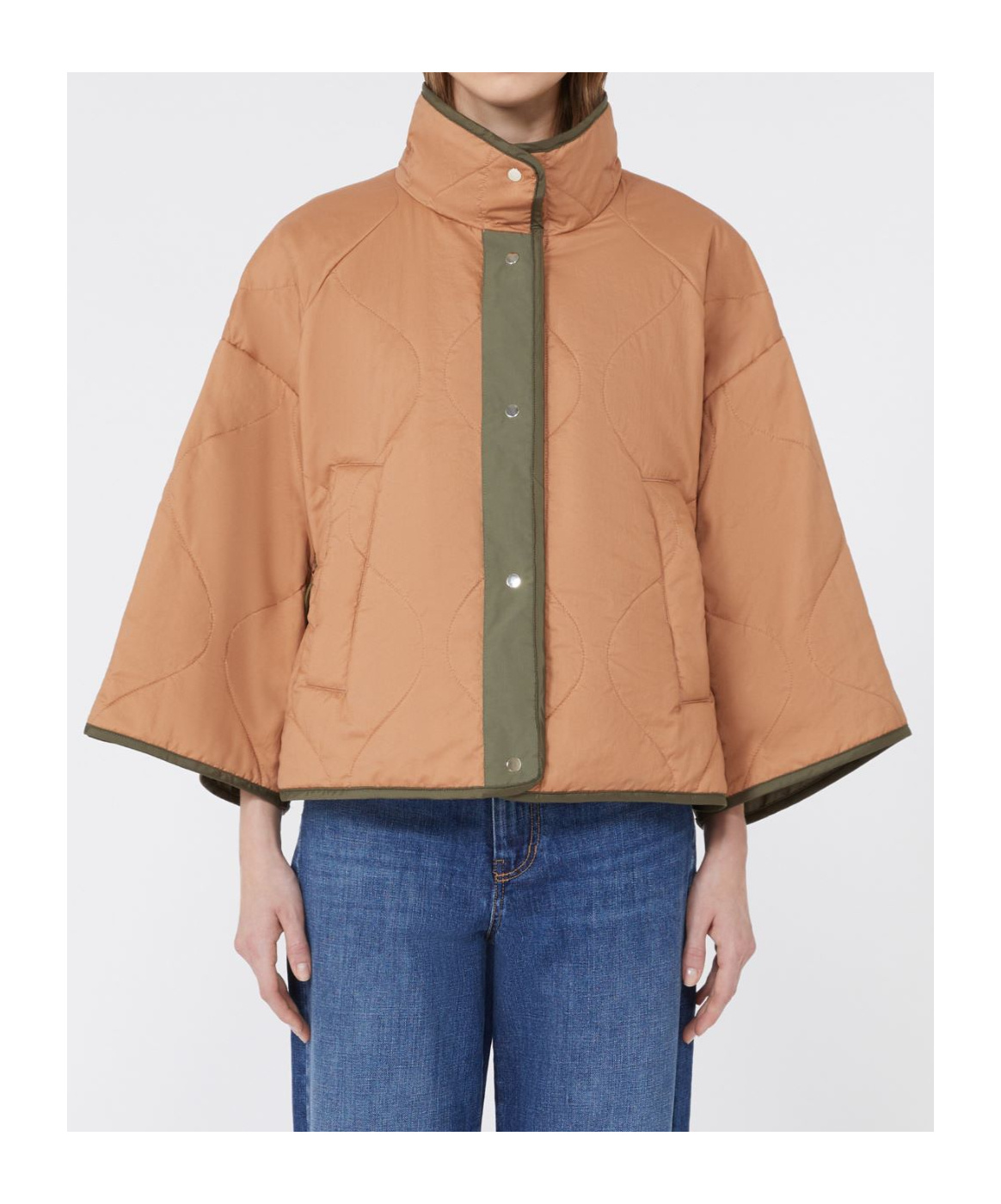 Weekend Max Mara Reversible Water-repellent Canvas Jacket In Green