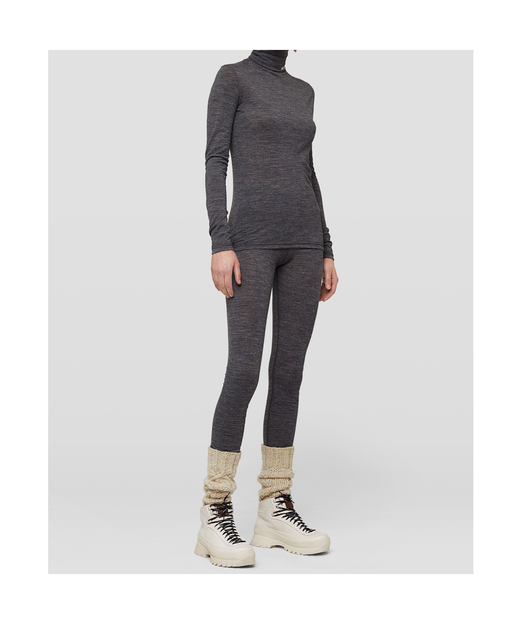 Jil Sander Printed Logo Leggings In Black