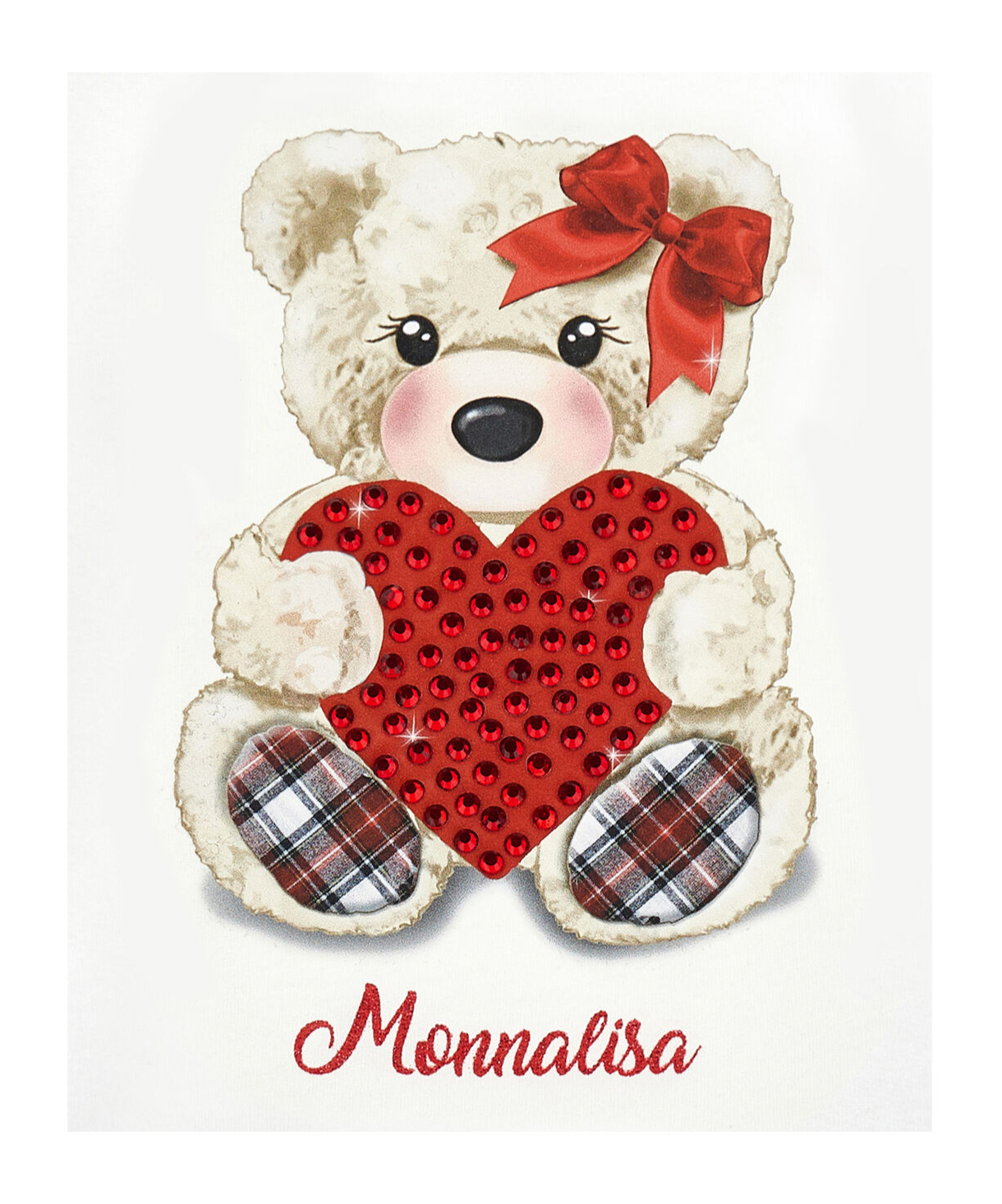Monnalisa Teddy Bear-print Jersey Sweatshirt In White