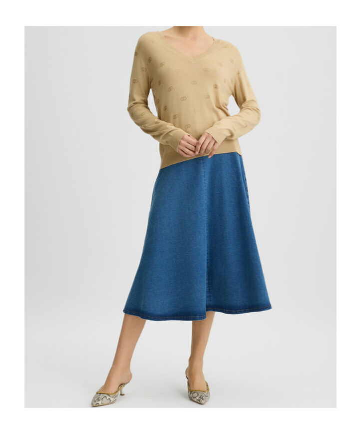 Liu •jo Top With Logo And Gemstones