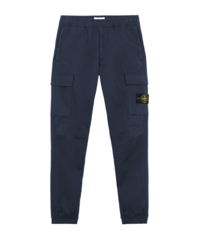 Stone Island Regular Tapered Fit Cargo Pants In Blue