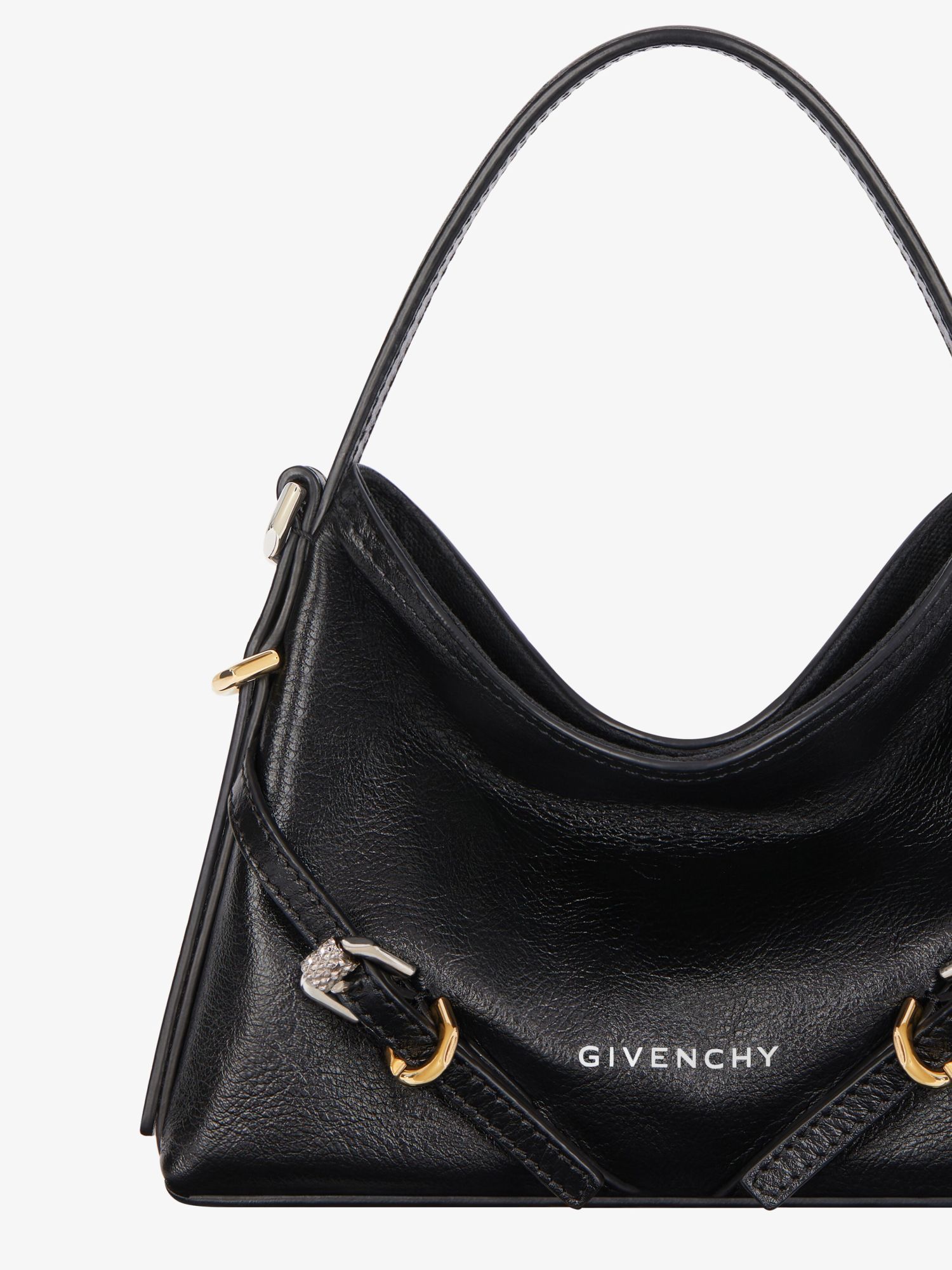Givenchy Women Voyou Nano Bag In Polished Leather In Black