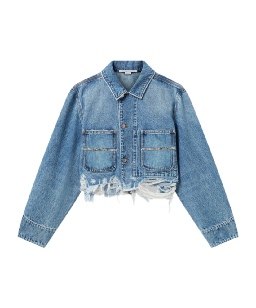 Stella Mccartney Long-sleeved Denim Jacket In Blue
