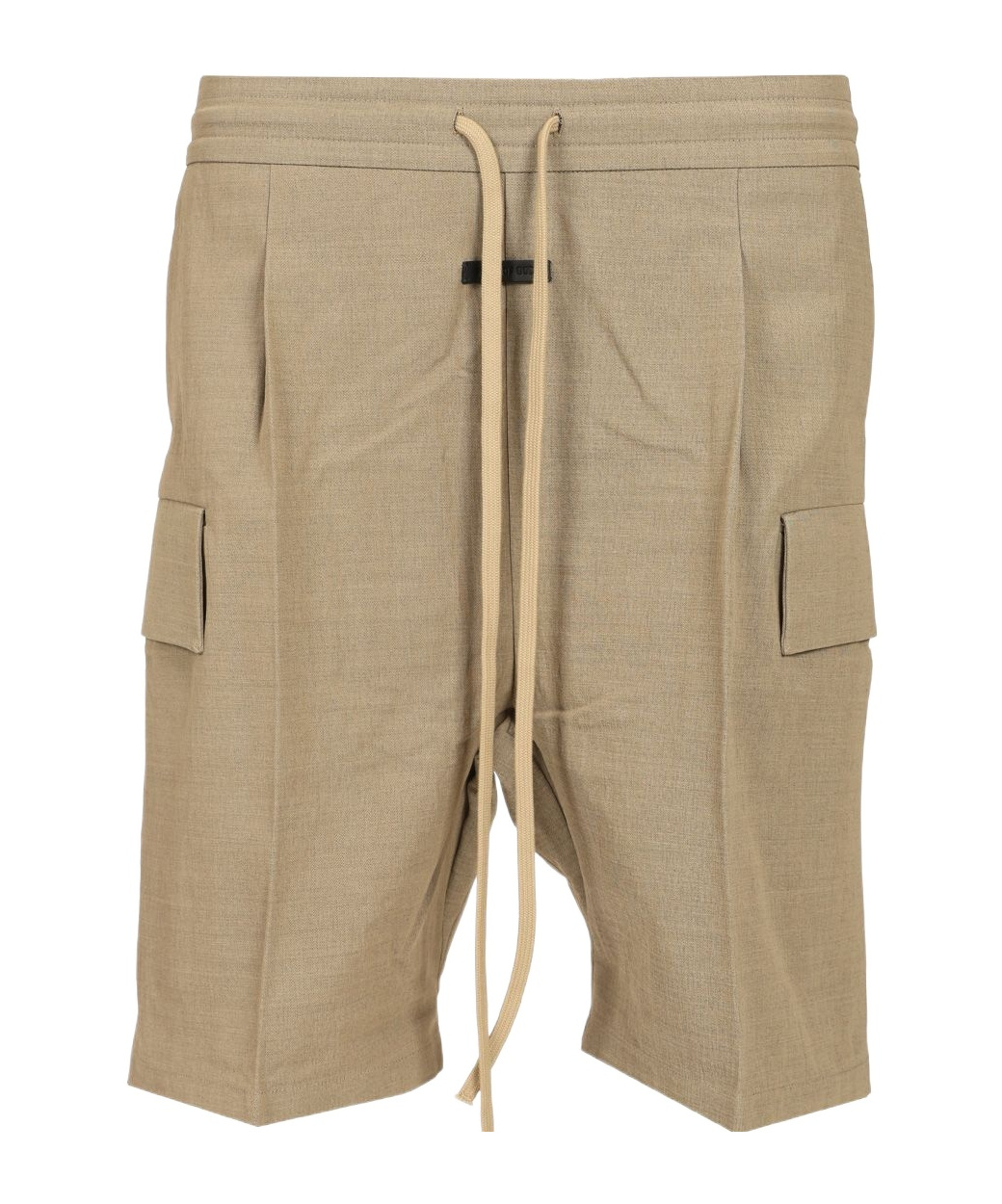 Shop Fear Of God Elastic Waist Shorts In Beige