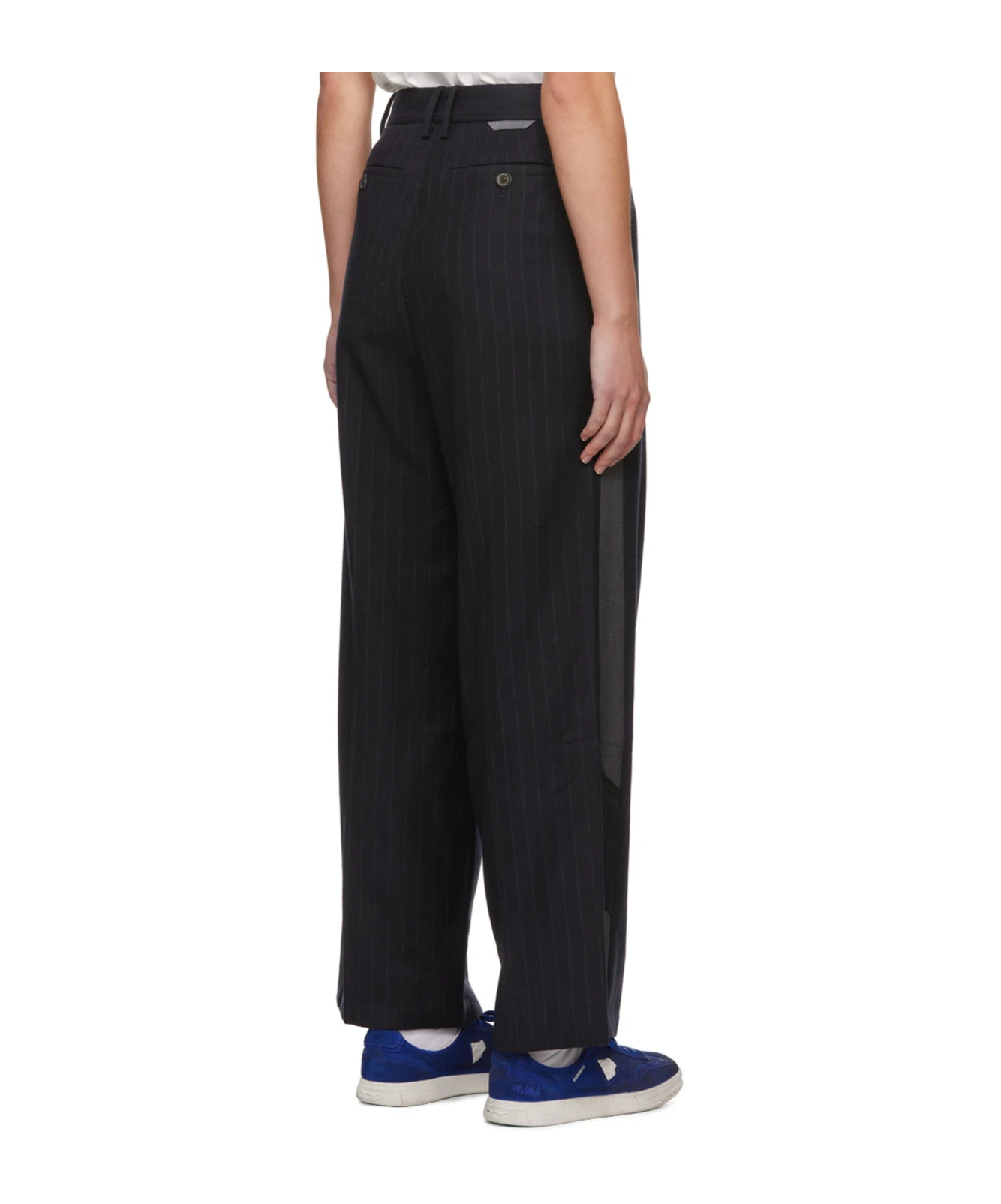 Ader Error Striped Belt-loop Casual Pants In Black